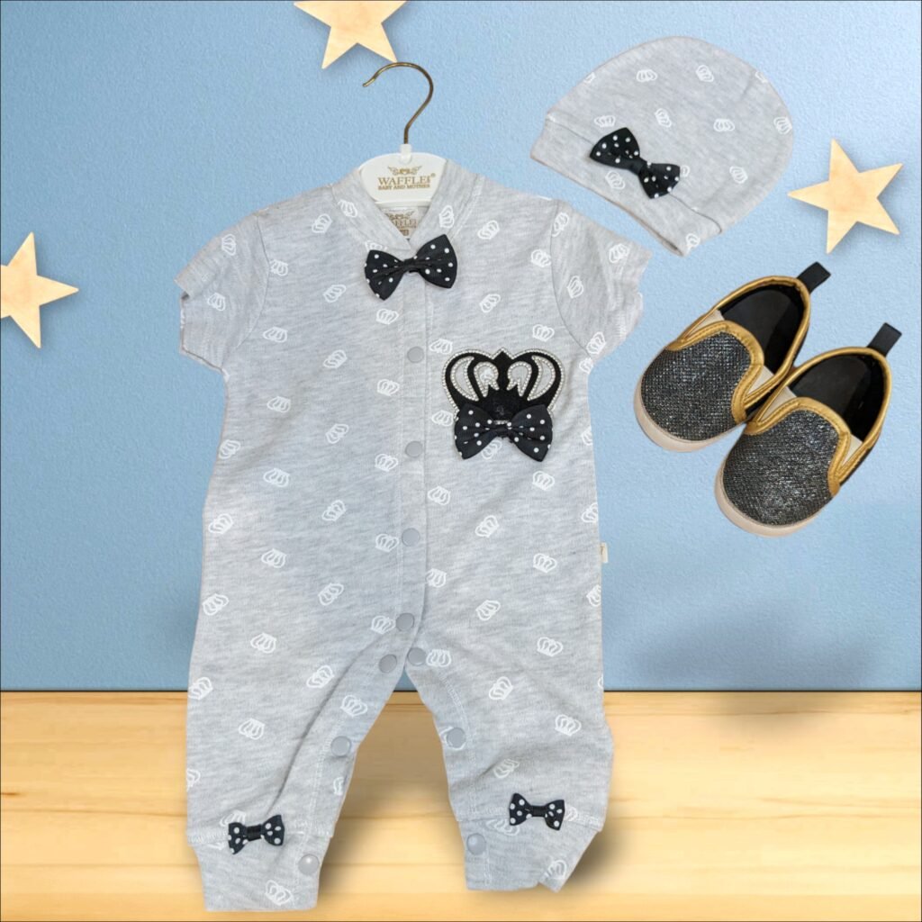 Baby Romper with Cap and Bow