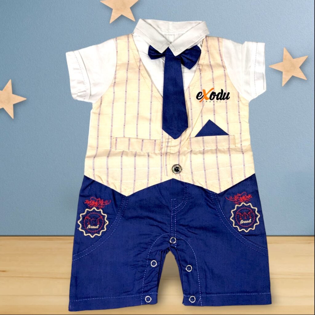 Toddler Boy Romper with Bow Tie